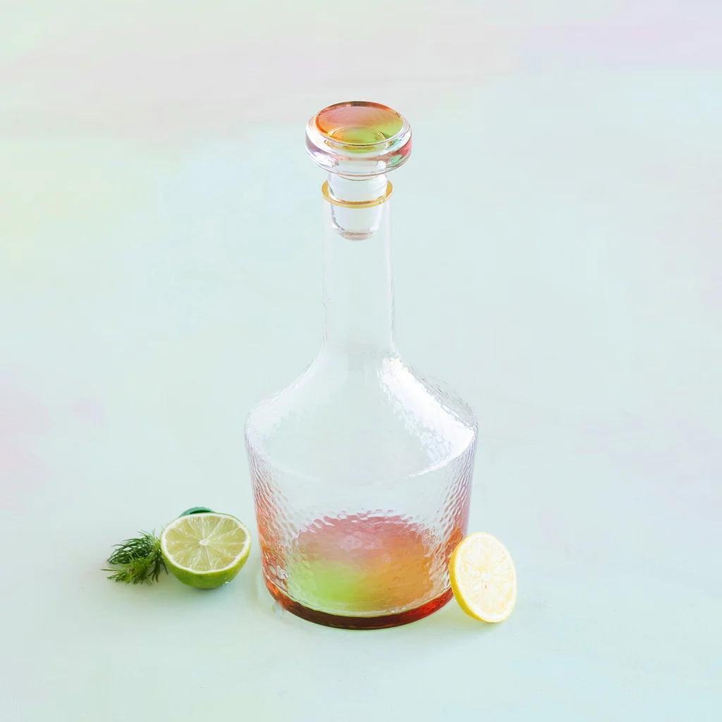 Colorful Bottom Cocktail Decanter 9.5"
