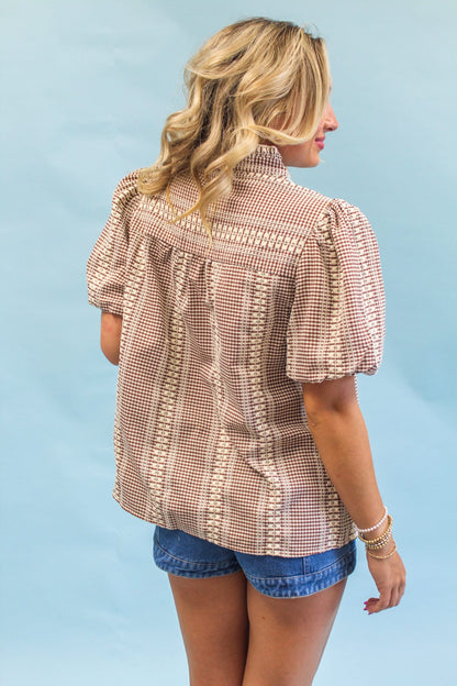 Western Pony Gingham Top
