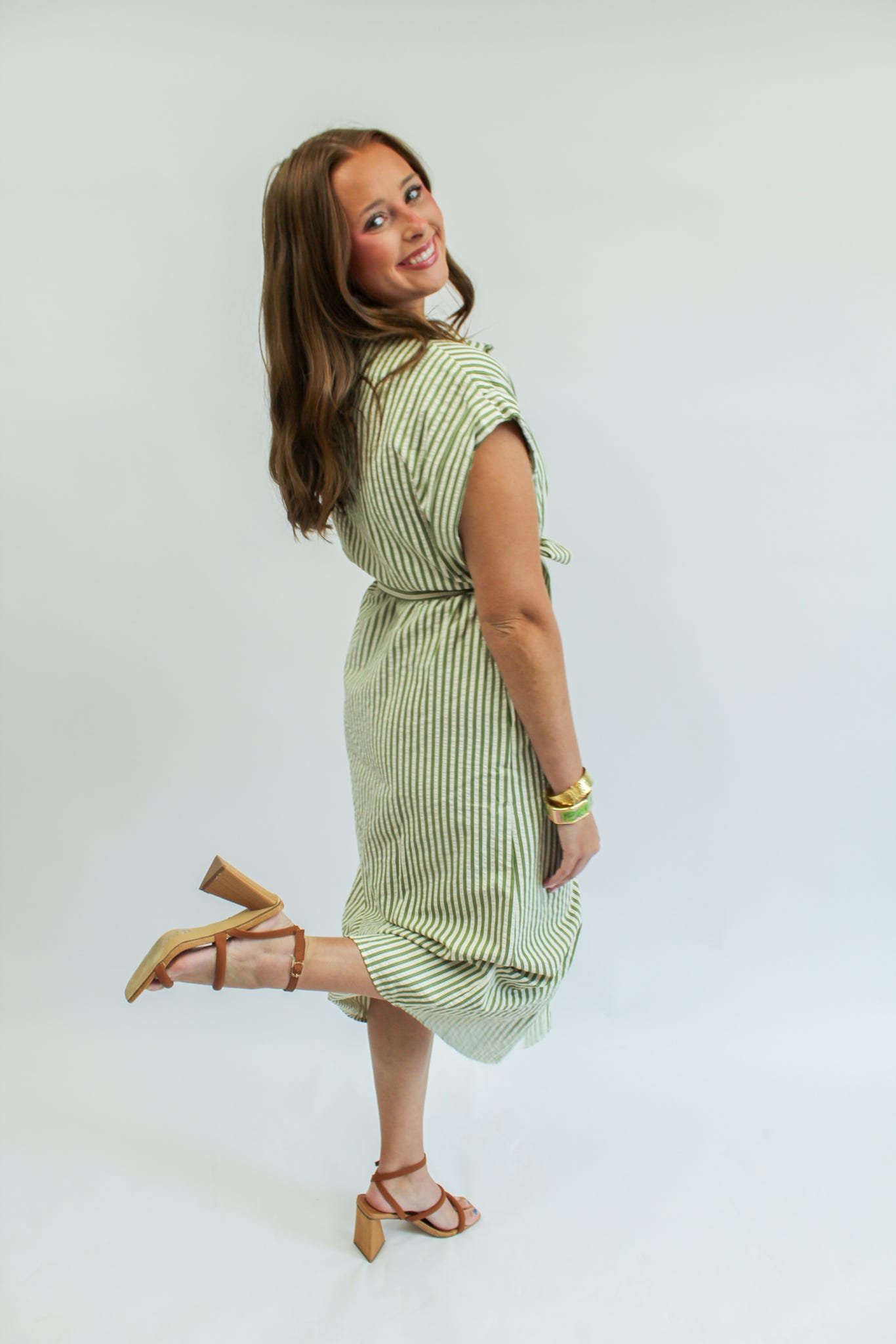 Gianna Button Up Striped Dress