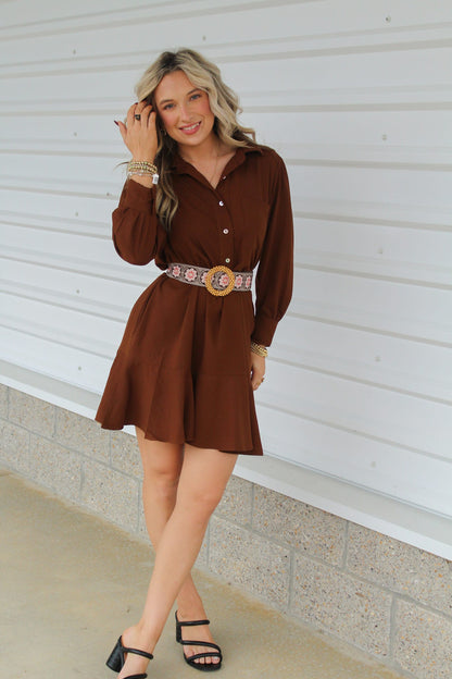 Who's That Girl Brown Dress