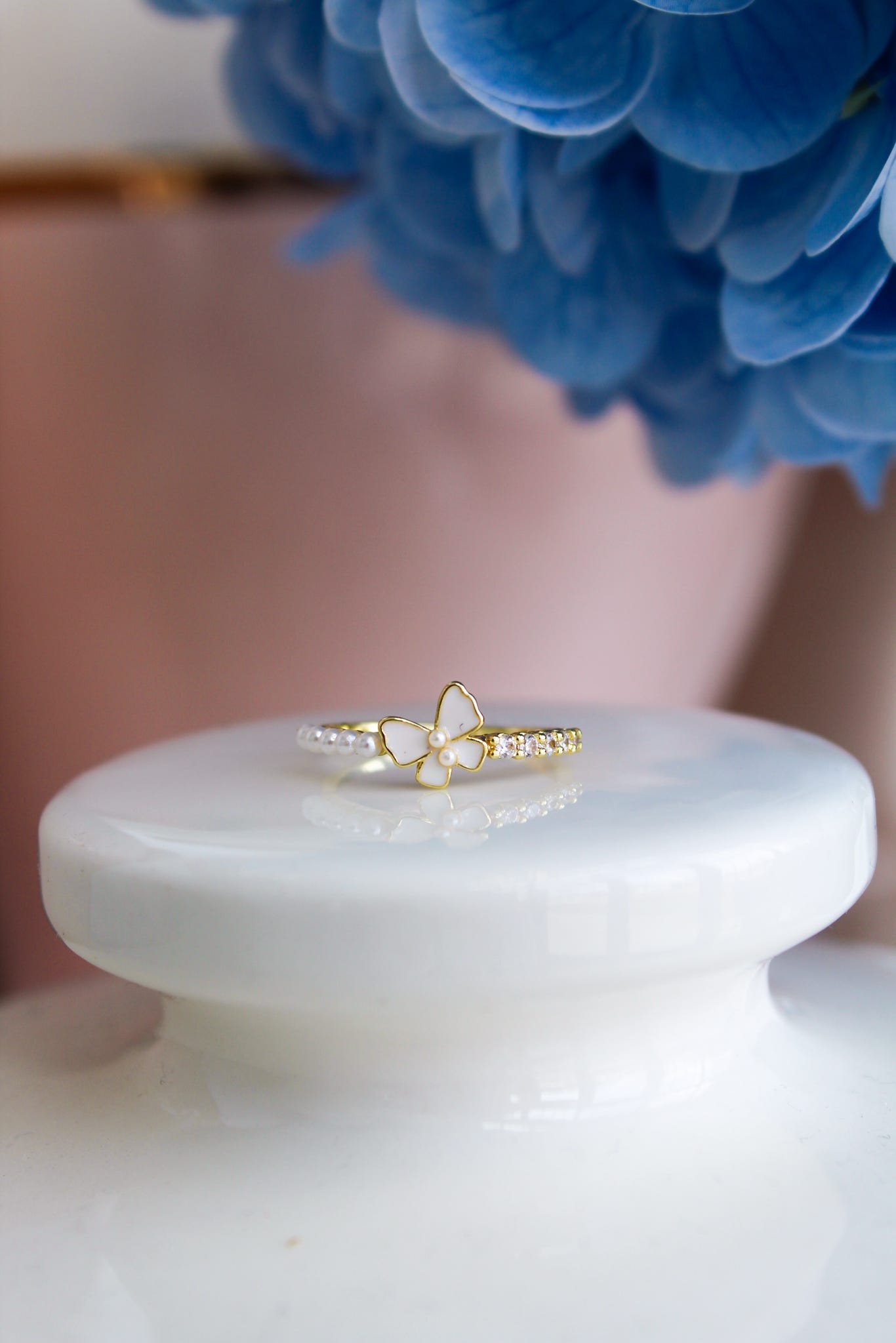Petite Pearls Butterfly Ring