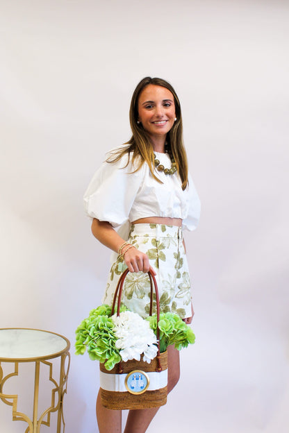 Garden View Flower Print Shorts