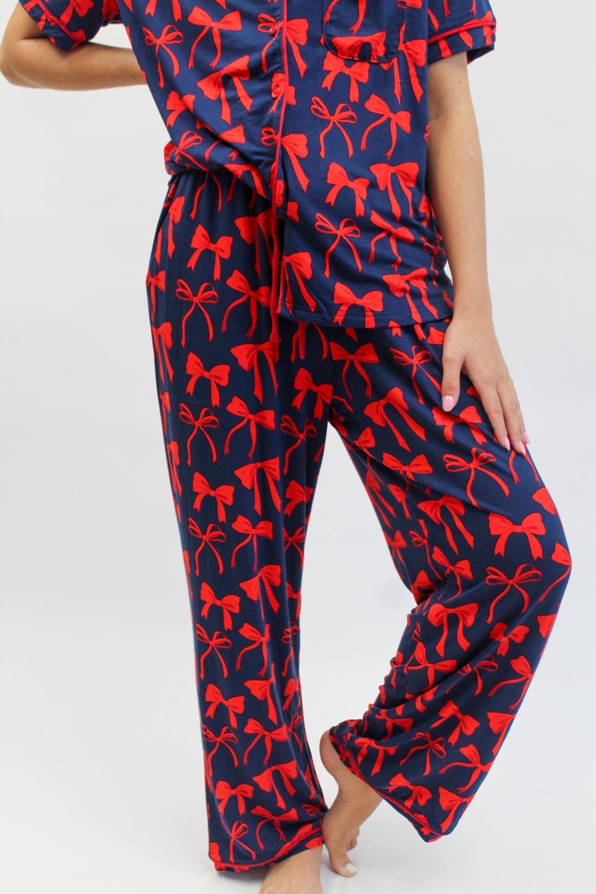 Pant Set Charlotte Bows Blue/Red