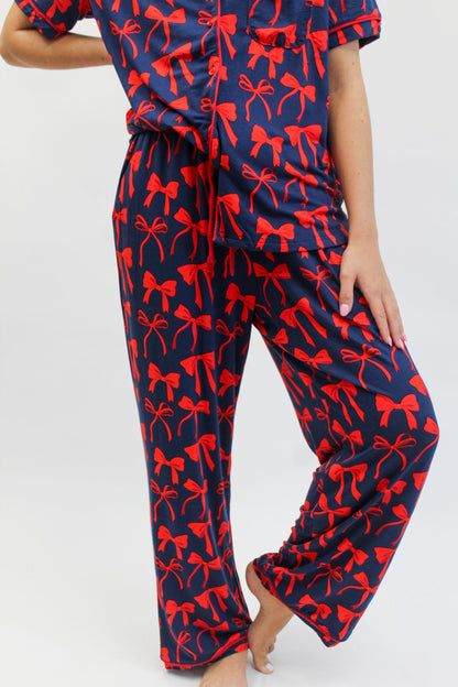 Pant Set Charlotte Bows Blue/Red