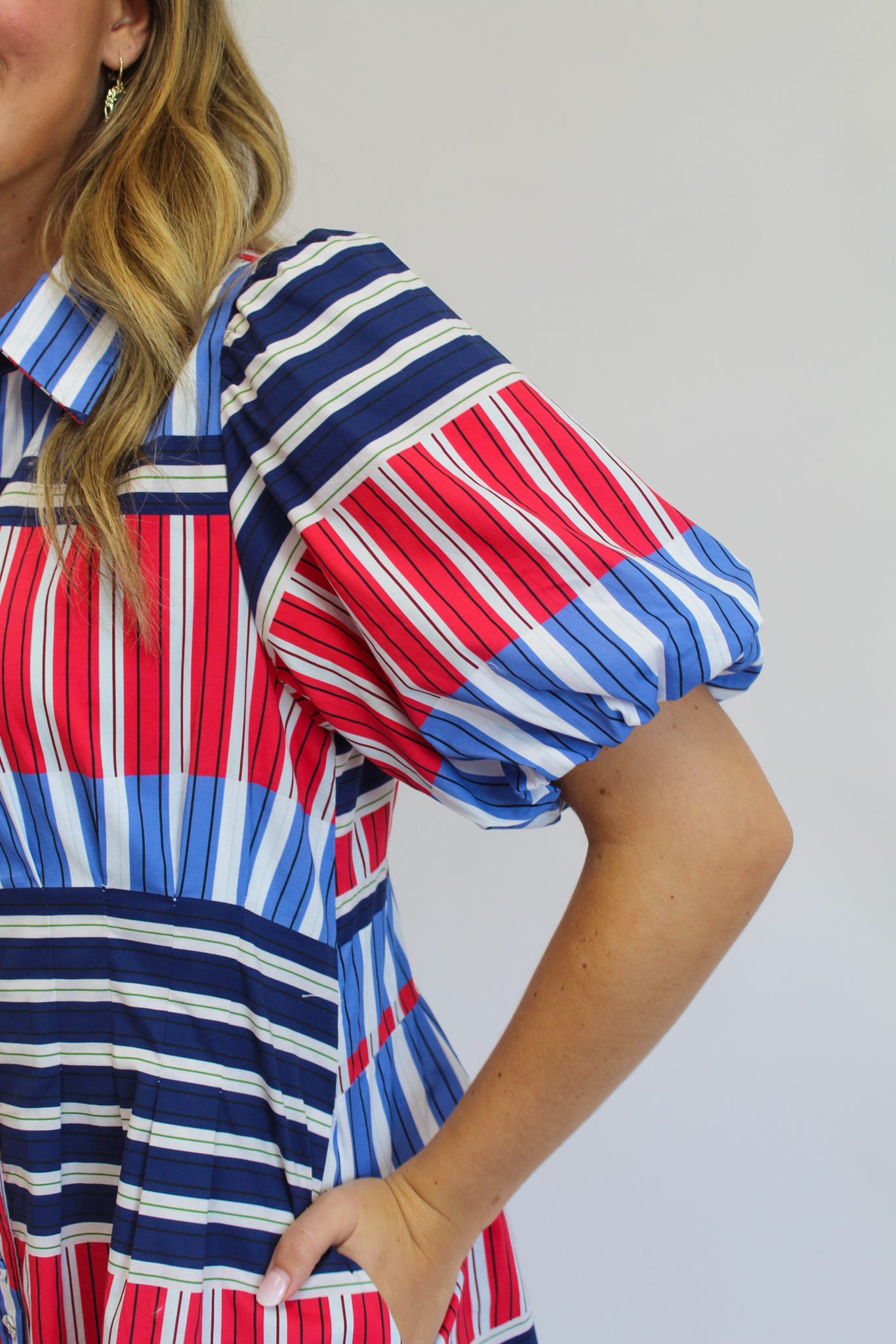Fireworks Color Block Striped Mini Dress