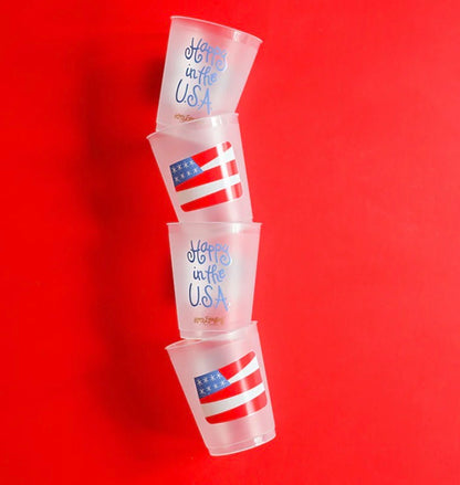 Flag Frosted Cups Set of 10