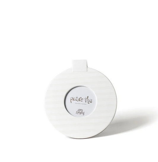 White Medium Stripe Mini 8.5 Round Frame