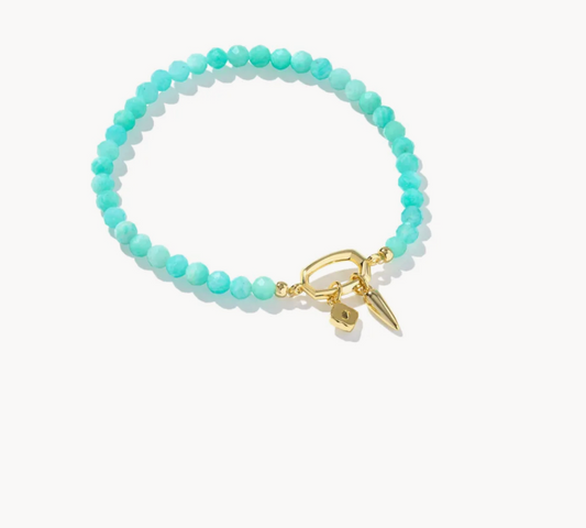 Sylvia Strch Brc Gold Teal Amazonite