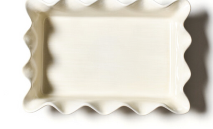 Signature Square Ruffle 9.5 Casserole White