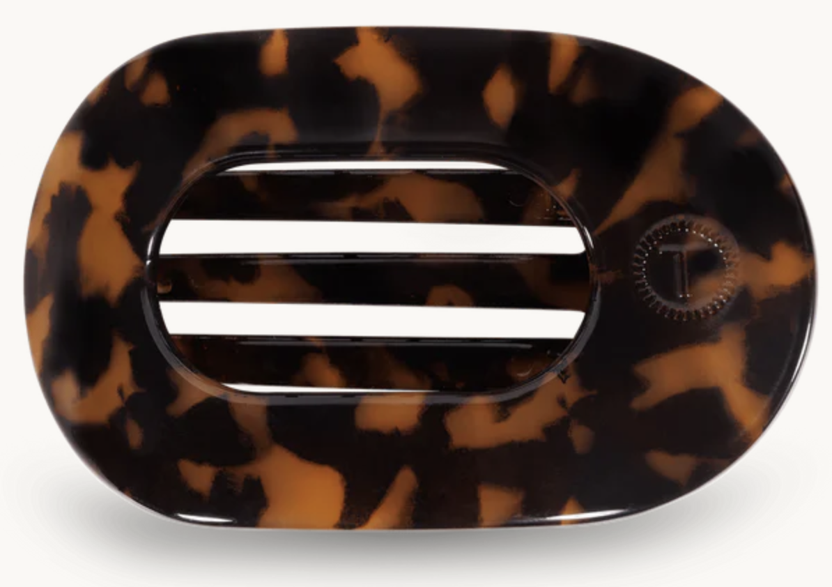 Tortoise Medium Flat Round Clip