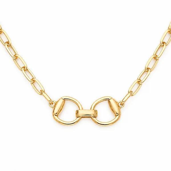 Equestrian Pendant Chain Necklace - Gold