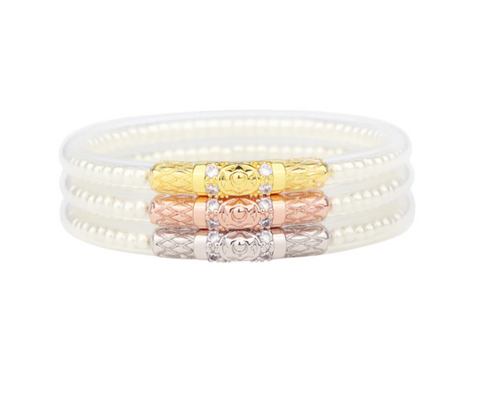 Three Queens All Weather Bangle (AWB) - White Pearl