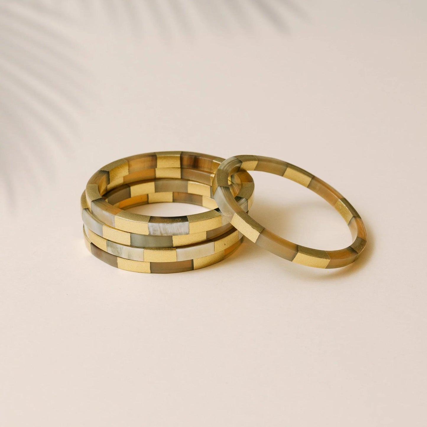 Gold Tile Bangle (Group of 5)