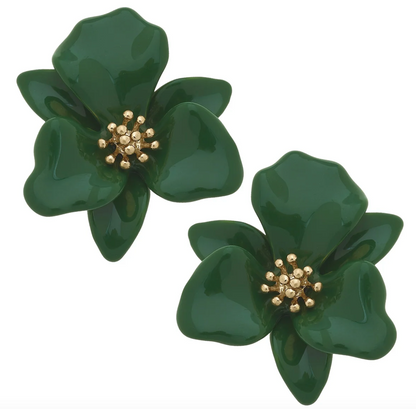 Valentina Enamel Flower Statement Earrings