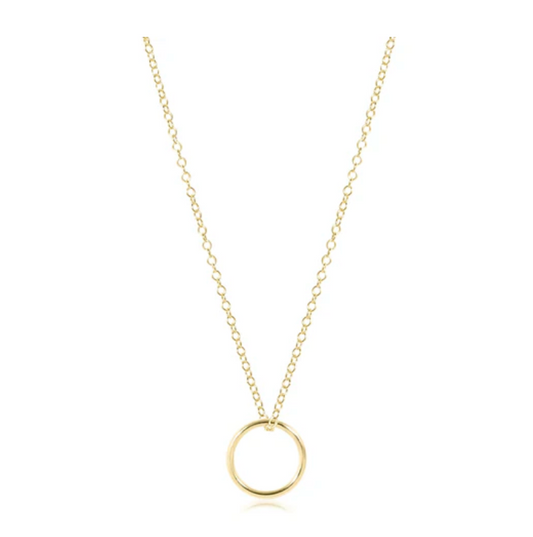 16" Necklace Gold - Halo Gold Charm