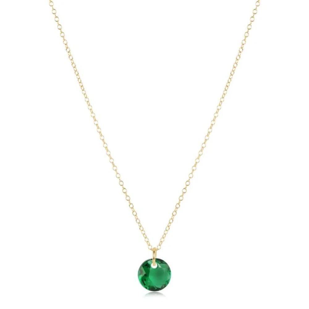 16" Necklace Gold- Reflection Small Charm 05