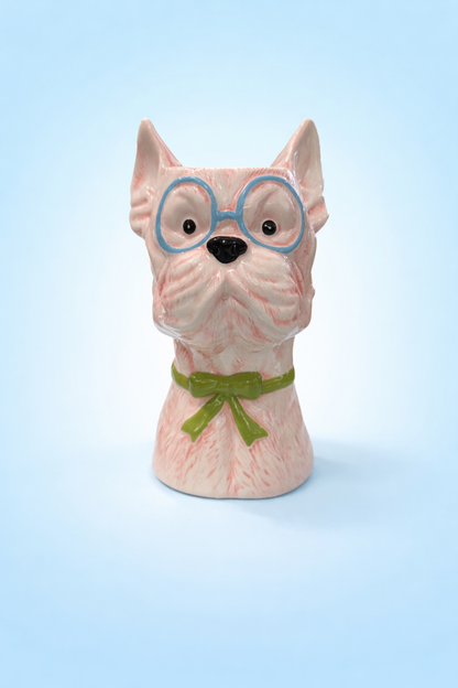 Ceramic Dog Vases With Bows