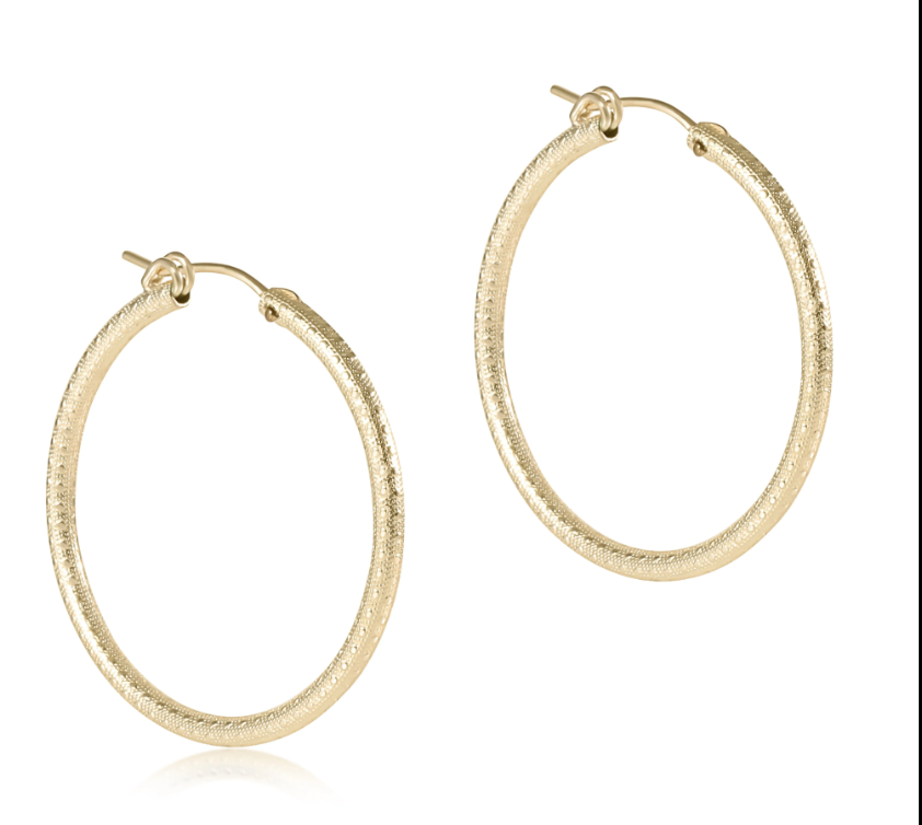 Round Gold 1.25" Hoop - Textured