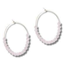 Enewton Beaded Bliss 1.75" Hoop- 4mm- Rose Quartz