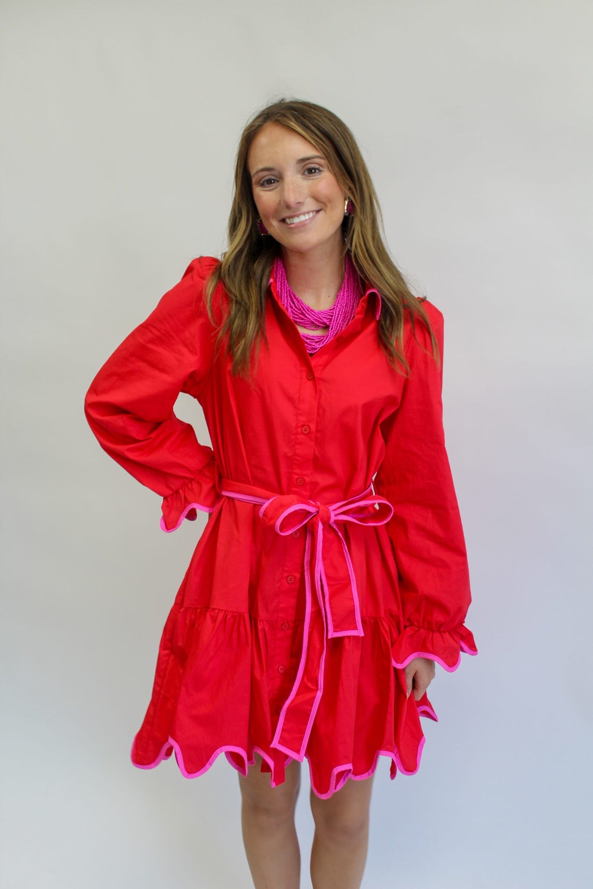 Cherry on Top Scalloped Mini Dress