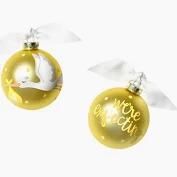 WE'RE EXPECTING STORK ROUND GLASS ORNAMENT
