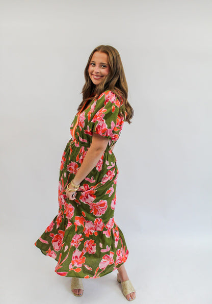 Farah Puff Sleeve Floral Dress