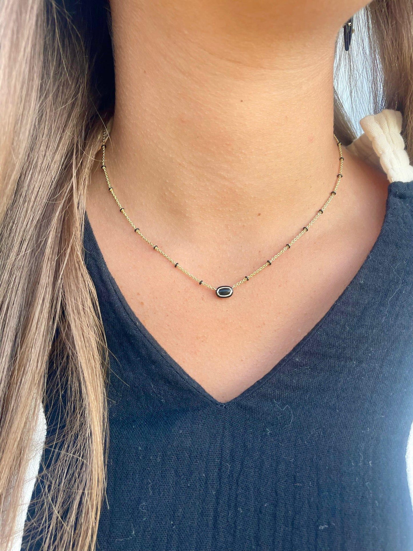 Mini Elisa Enamel Pendant Necklace