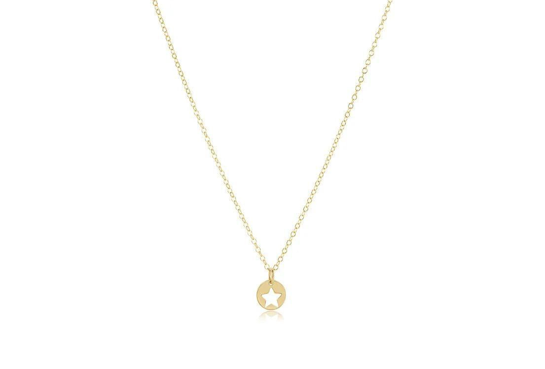 16" Necklace Gold - Star Small Gold Disc