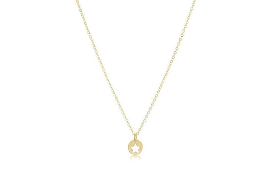 16" Necklace Gold - Star Small Gold Disc