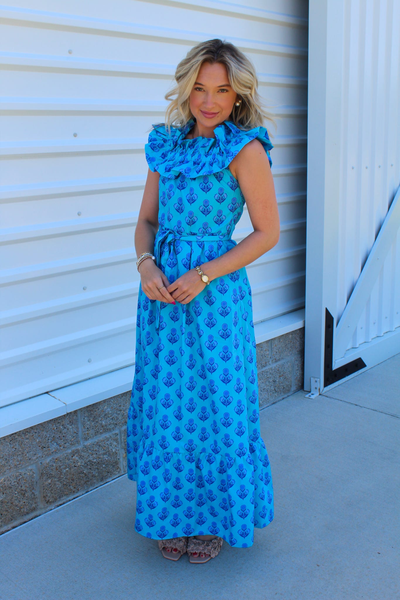 Seabreeze Amalfi Blue Tiered Maxi Dress