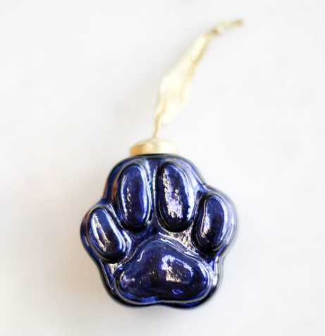 Tiger Paw Glass Ornament