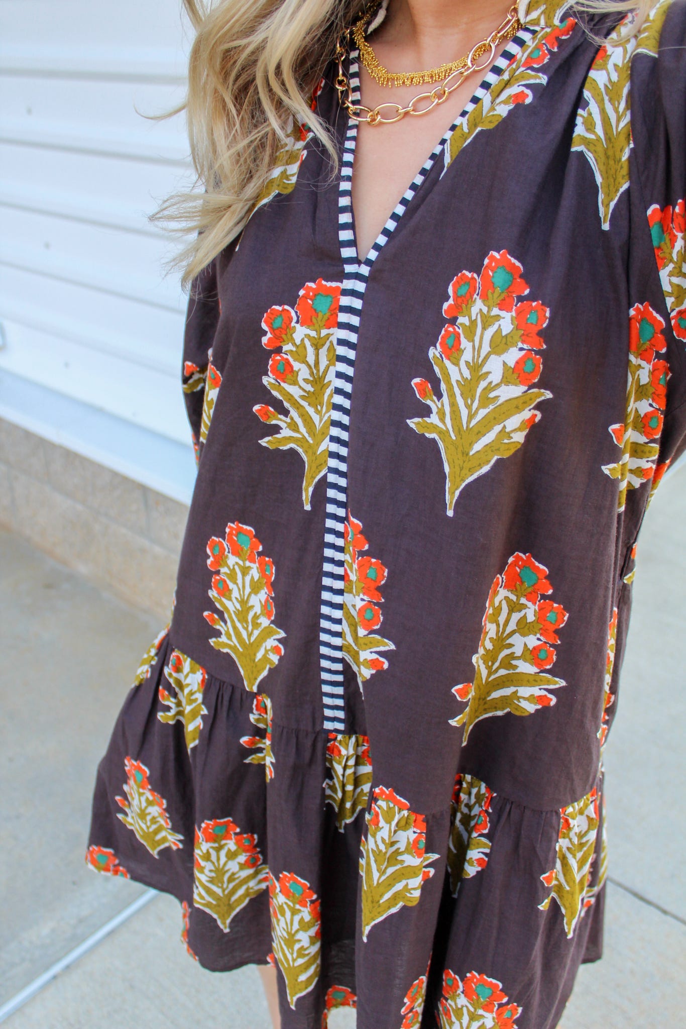 Cecily Detailed V-Neck Dress