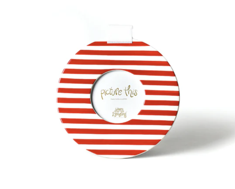 RED MEDIUM STRIPE MINI ROUND FRAME