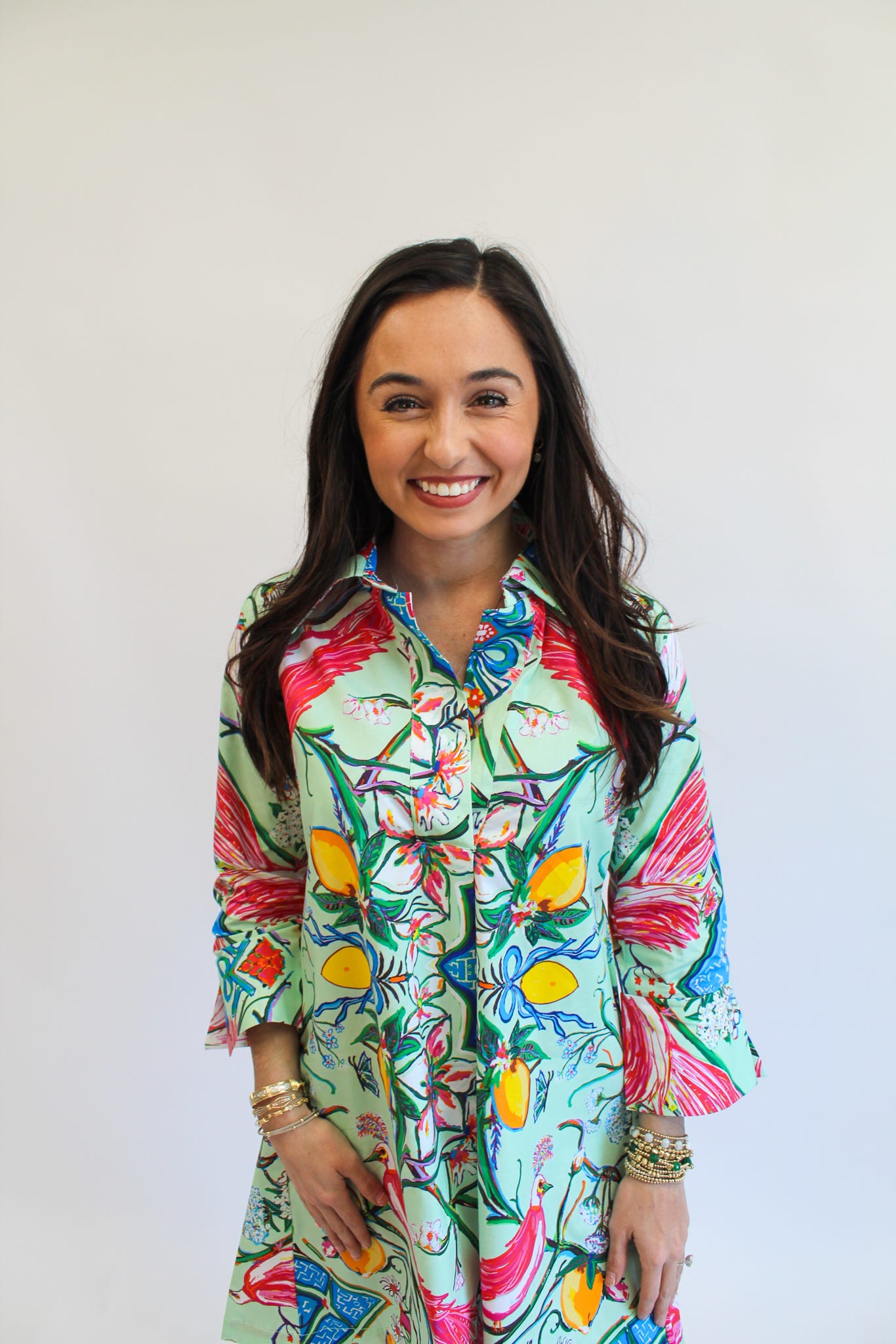 Mint Chinois Shirt Dress Short