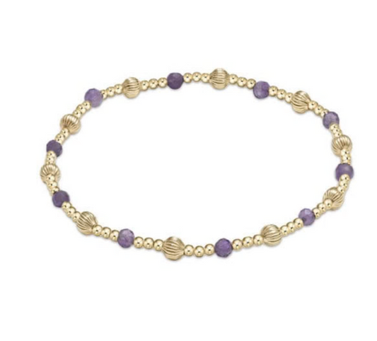 Dignity Sincerity Pattern 4mm Bead Bracelet - Dogtooth Amethyst