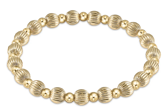 enewton Extends - Dignity Grateful Pattern 6mm Bead Bracelet - Gold