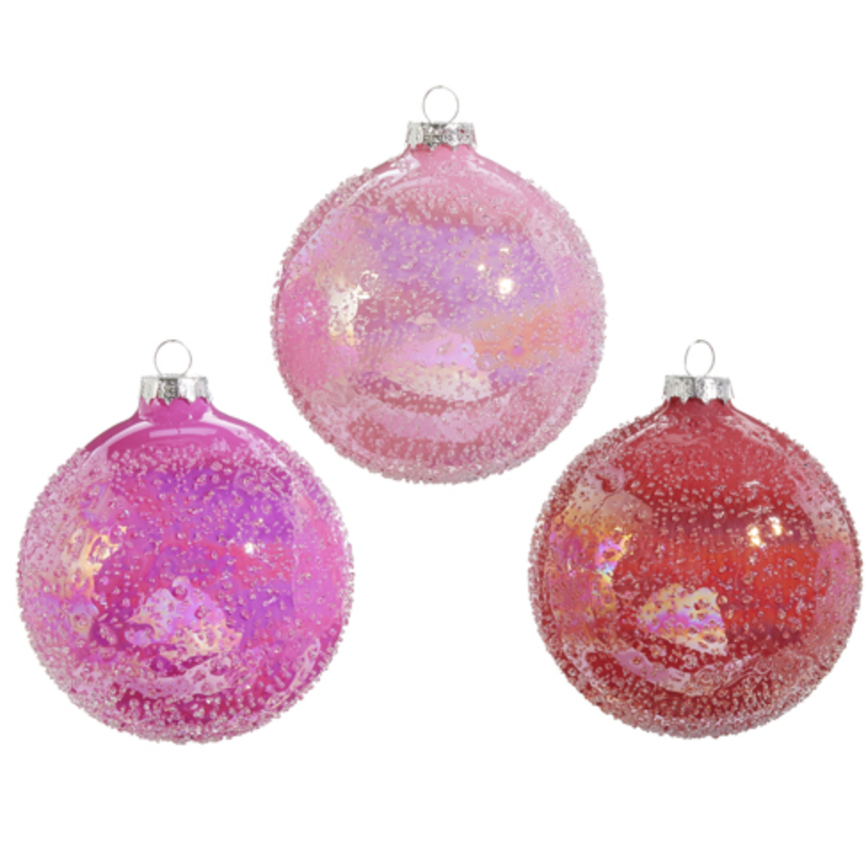 Pink Glitter Ball Ornament