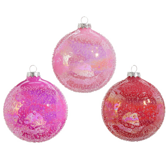 Pink Glitter Ball Ornament