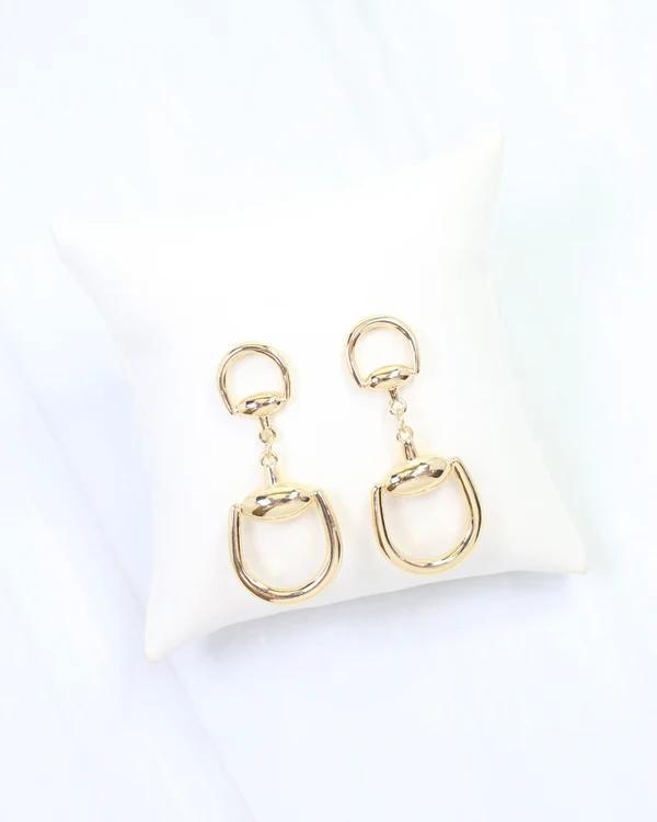 Gold Logan Horsebit Dangle Earring