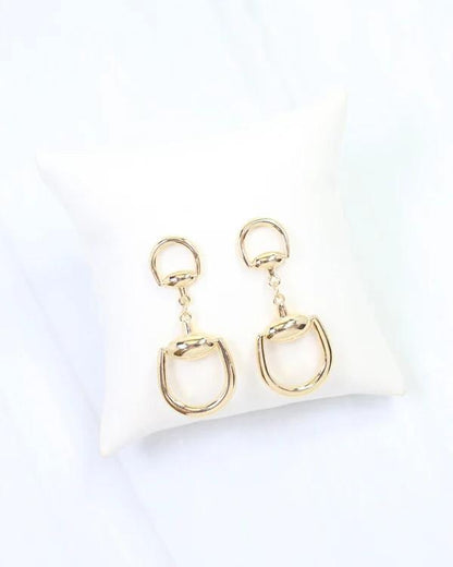 Gold Logan Horsebit Dangle Earring