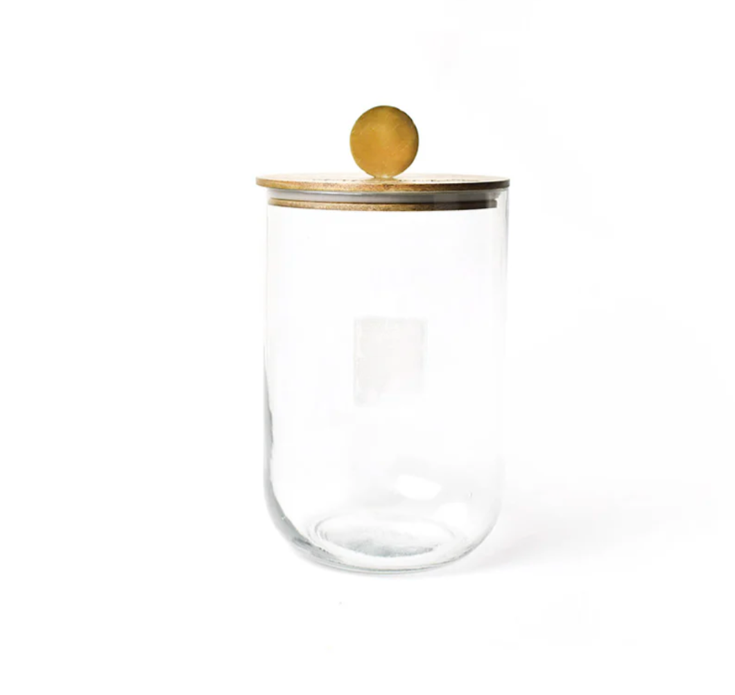 HAPPY EVERYTHING MINI WOODEN LID GLASS JAR