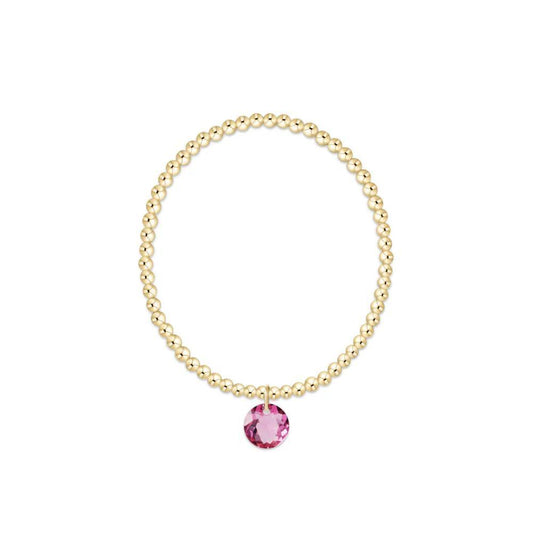 Classic Gold 3mm Bracelet- Reflection Charm- 10