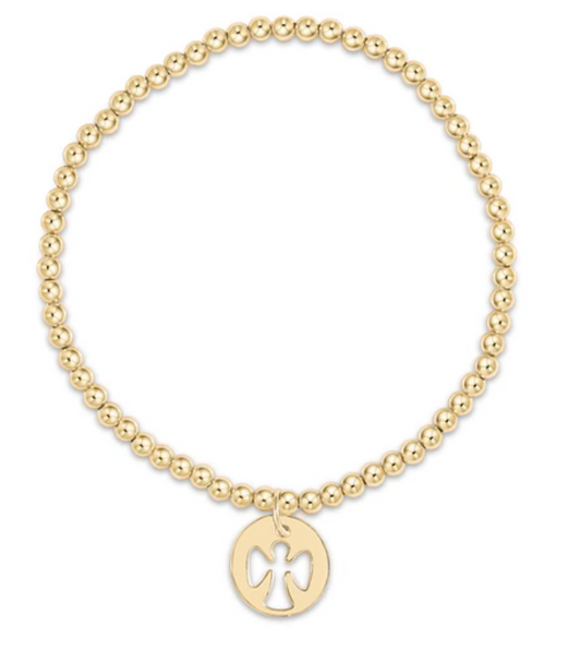 enewton Extends - Classic Gold 3mm Bead Bracelet - Guardian Angel Gold Disc
