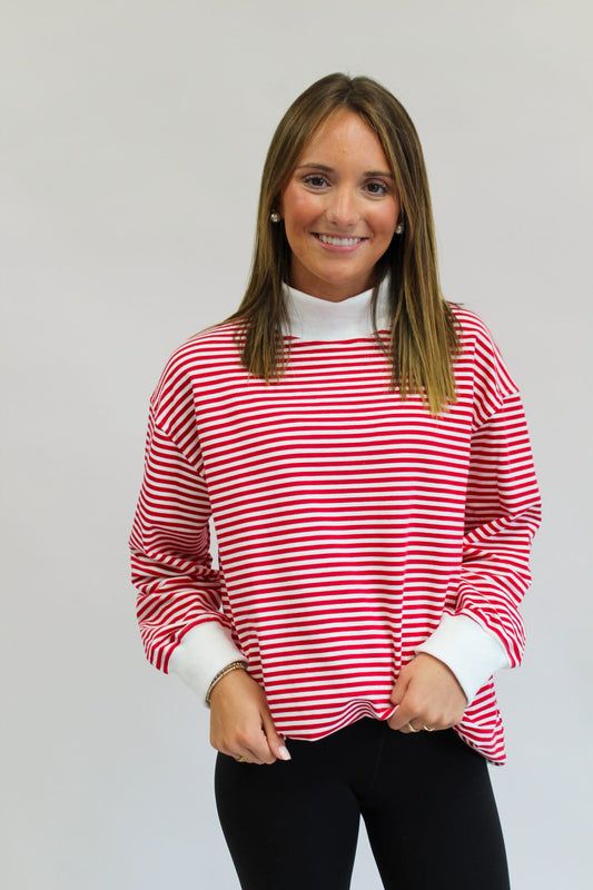 Here We Go Mockneck Sweatshirt