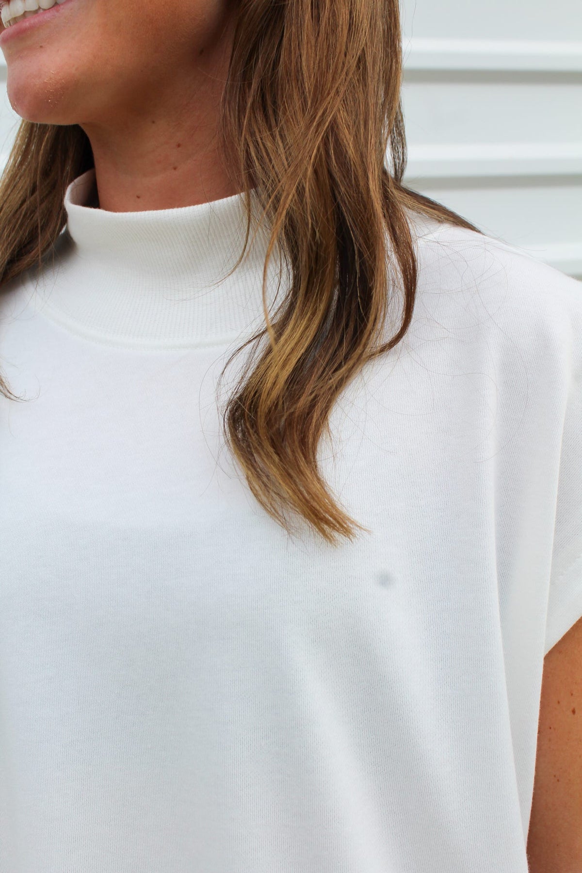 Cloud Nine Mock Neck Top - White