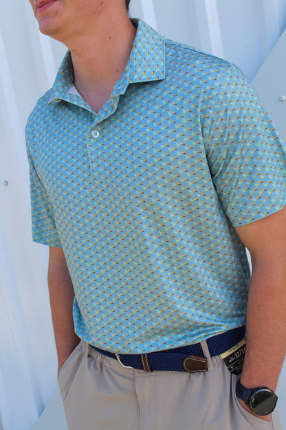 Men's On The Fly Performance Polo Slate/Multi