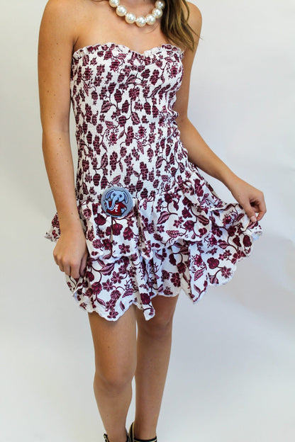 Gameday State of Mind Strapless Mini Dress