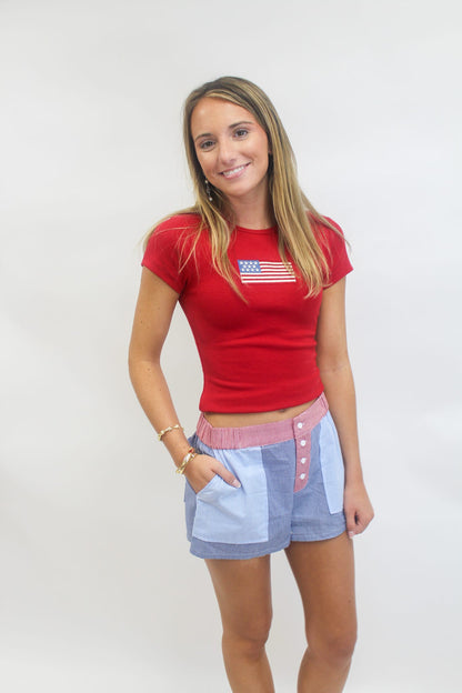 Liberty Low Rise Multi Gingham Shorts