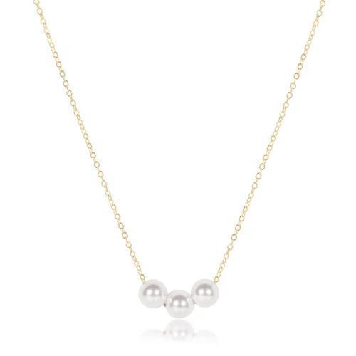 16'' Necklace Gold - Joy Pearl 6mm
