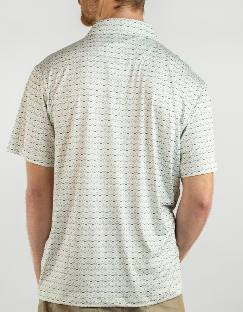 Men's Royal Golf Performance Polo Green/White